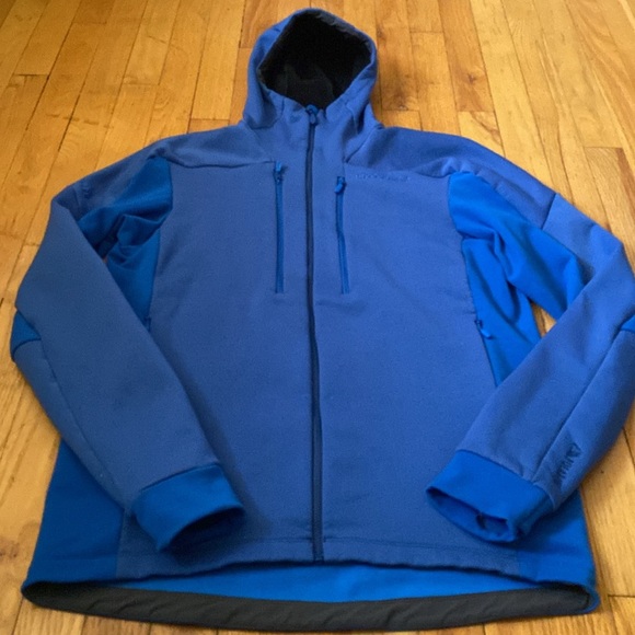 Norrona Trollveggan Power Stretch Pro Zip Hood Jacket Size L Two Tone Blue EUC - Picture 5 of 14